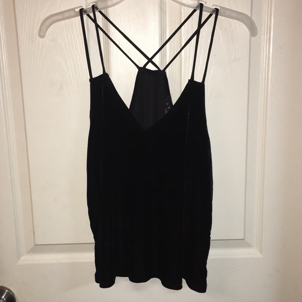 Black velvet loose tank